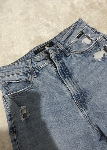 Kadın Gri Midi Boy Denim Jean - Görsel 3