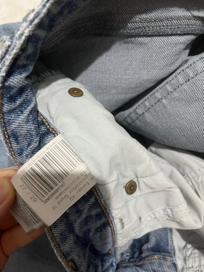 Kadın Gri Midi Boy Denim Jean - Görsel 4