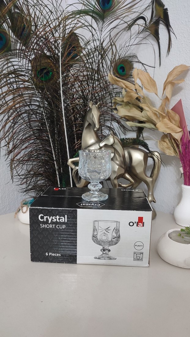 Ayaklı Kristal Kahve Yanı Su Bardağı - Görsel 2