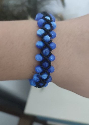 Beden Mavi Boncuklu Minimalist Bileklik