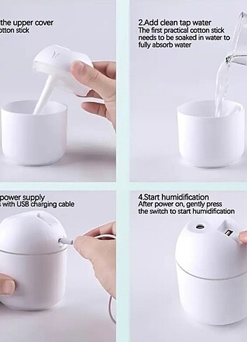 Aromaterapi Hava Nemlendirme Cihazı (Beyaz) - Görsel 9