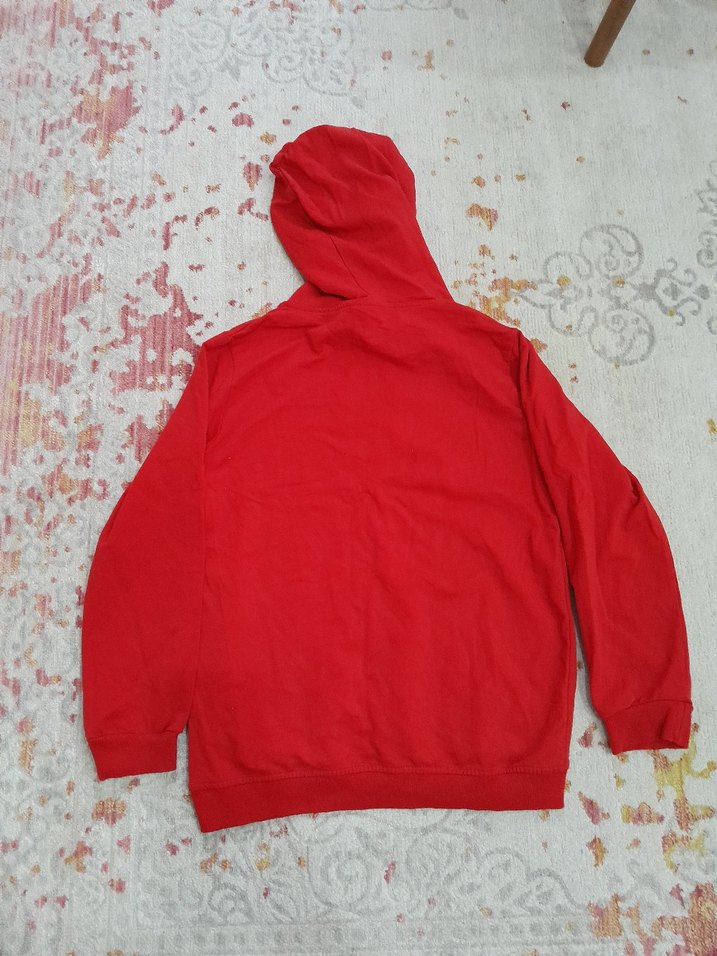 Kırmızı Kapüşonlu Erkek Çocuk Sweatshirt - Görsel 4