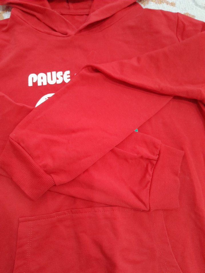 Kırmızı Kapüşonlu Erkek Çocuk Sweatshirt - Görsel 3