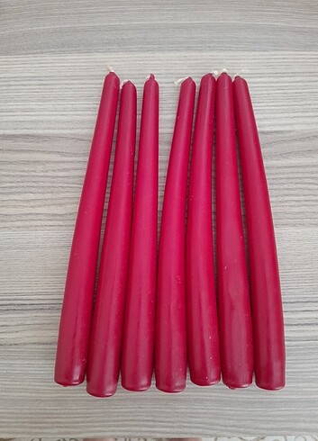 7 adet kırmızı mum boyu 24 cm