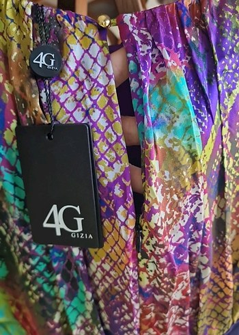 Renkli Bağlama Desenli Bohem Uzun Elbise - Görsel 5