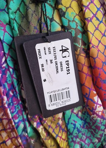 Renkli Bağlama Desenli Bohem Uzun Elbise - Görsel 6