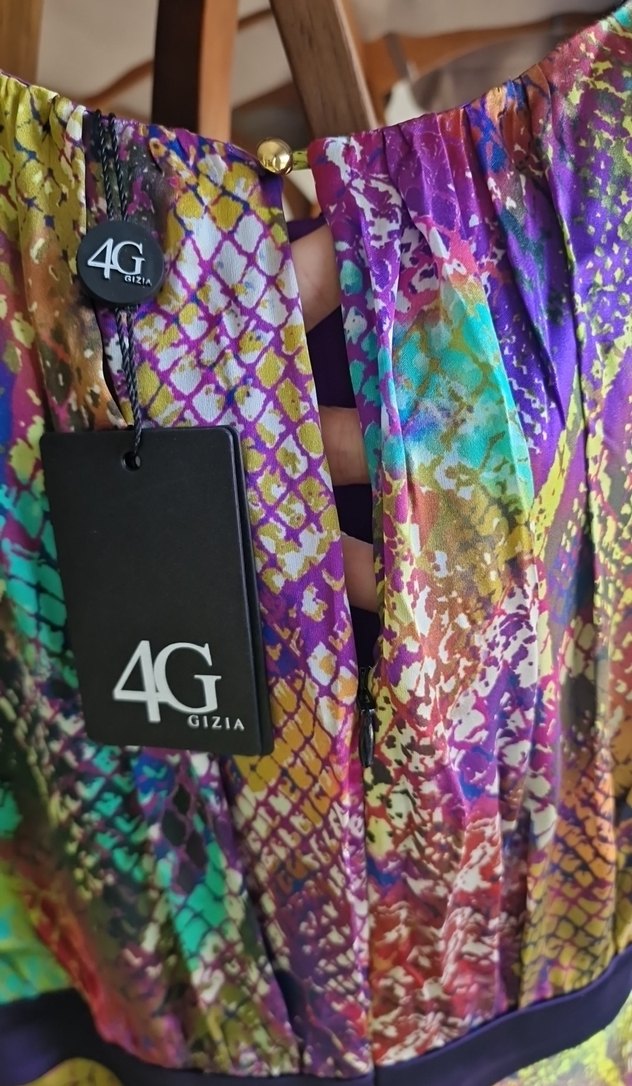 Renkli Bağlama Desenli Bohem Uzun Elbise - Görsel 5