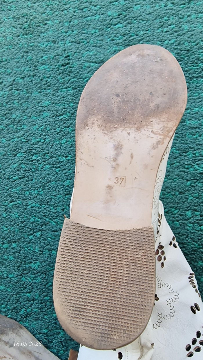 Beyaz hakiki deri dantel düz taban Kadın yazlık bot - Görsel 4