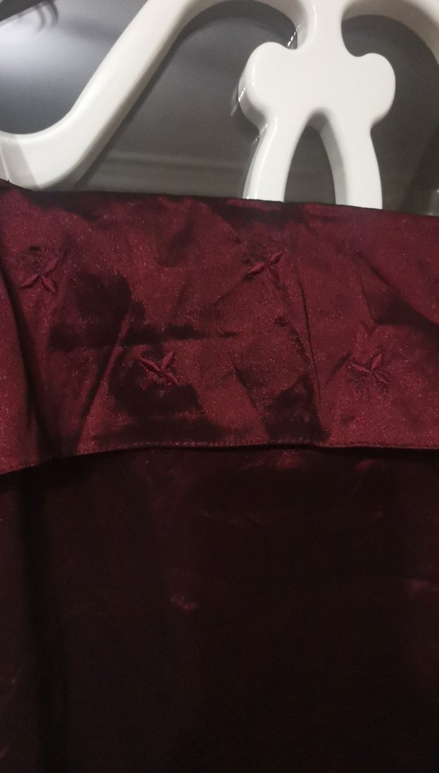 Bordo Uzun Drapeli Straplez Abiye Elbise - Görsel 3