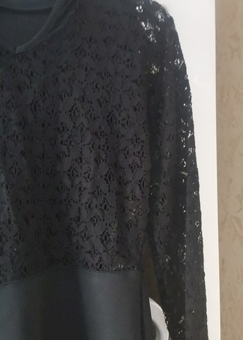 Dantel Detaylı Siyah Uzun Kollu Gotik Elbise - Görsel 3