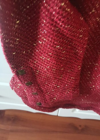 Kadın Kırmızı Triko Uzun Kollu Kazak - Görsel 2