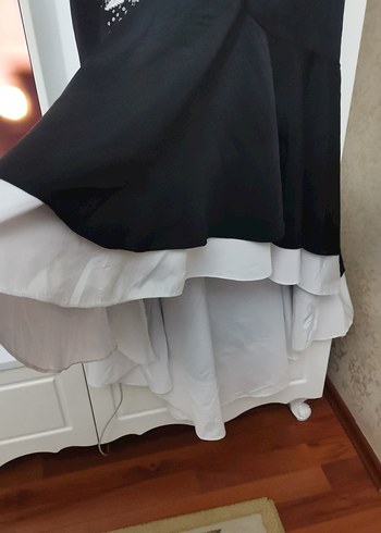 Siyah Straplez Uzun Kadın Abiye Elbise - Görsel 3