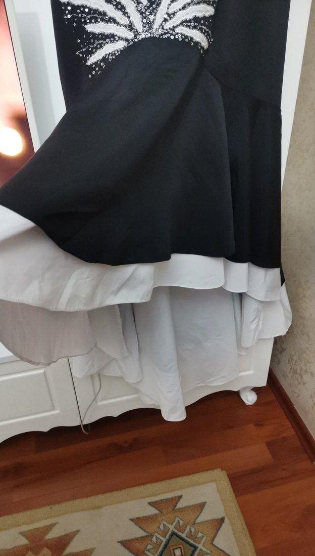 Siyah Straplez Uzun Kadın Abiye Elbise - Görsel 3