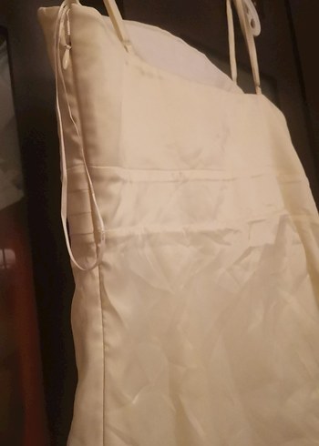 Beyaz Straplez Kat Kat Midi Abiye Elbise beden 1 - Görsel 6