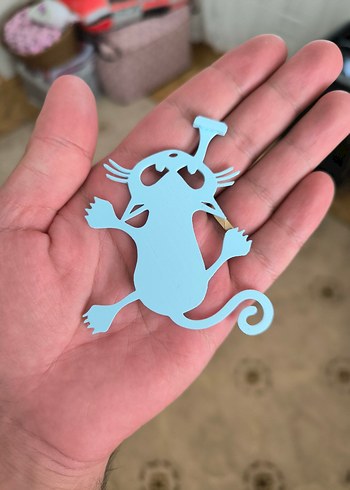 Pastel Mavi Kedi Şekilli Kitap Ayracı - Görsel 2