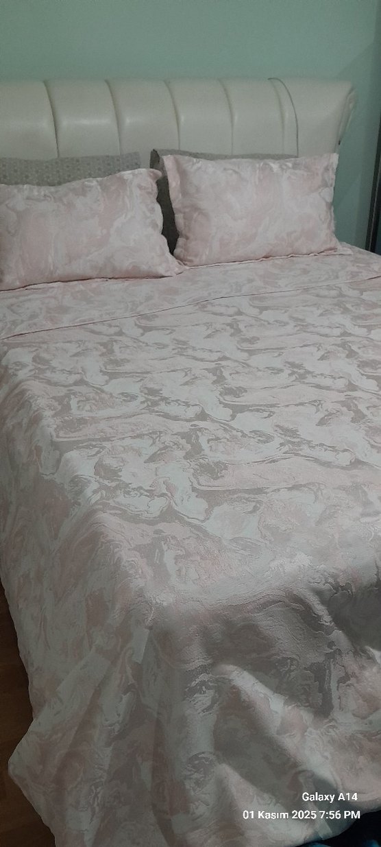 Pastel Pembe Düz Yatak Örtüsü - Görsel 2