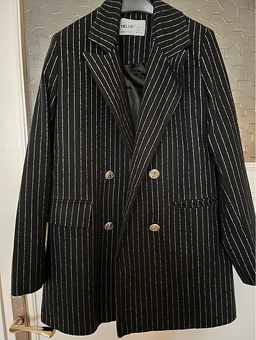 Çizgili s beden blazer ceket