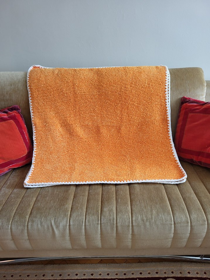 Turkuaz Örgü Çocuk Battaniyesi - Görsel 2