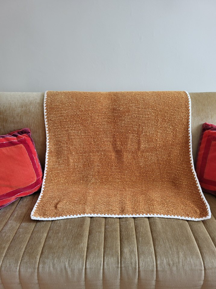 Turkuaz Örgü Çocuk Battaniyesi - Görsel 3