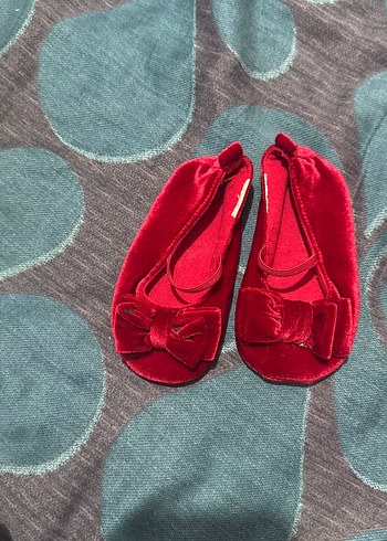 Kız Çocuk Koyu Kırmızı Fiyonklu Babet - Görsel 2