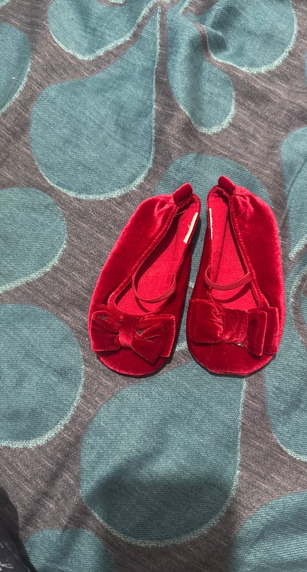 Kız Çocuk Koyu Kırmızı Fiyonklu Babet - Görsel 2