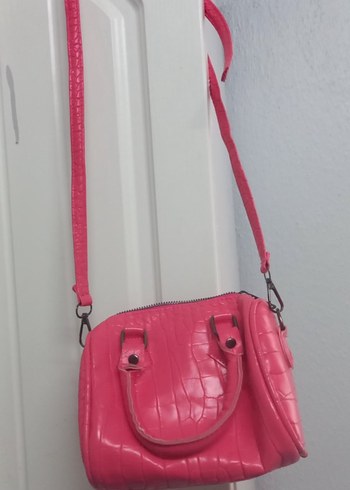 Pembe Deri Yılan Desenli Kadın Çanta - Görsel 3