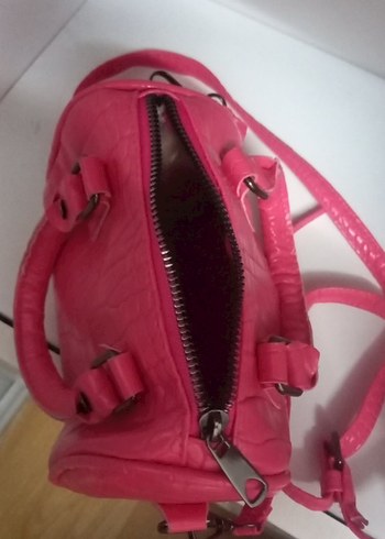 Pembe Deri Yılan Desenli Kadın Çanta - Görsel 2