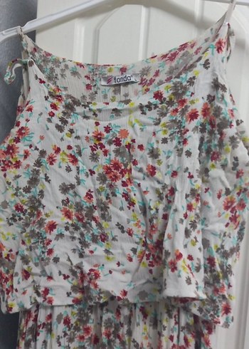 Çiçek Desenli Uzun Bohem Elbise - Görsel 2