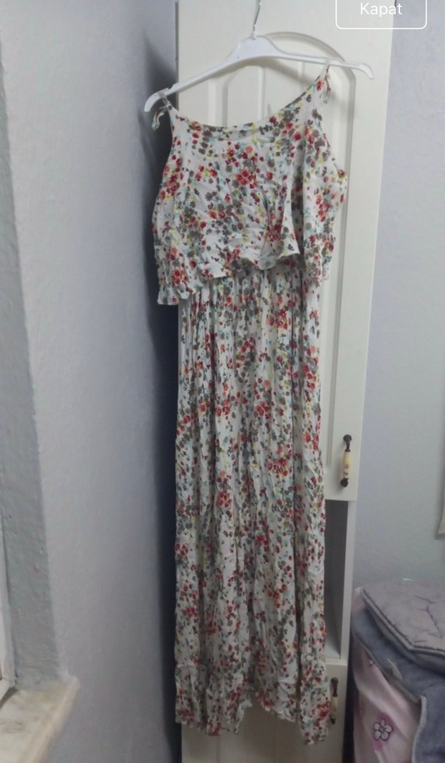 Çiçek Desenli Uzun Bohem Elbise - Görsel 3