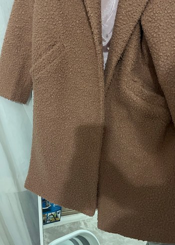 Kahverengi Peluş Kadın Midi Kaban - Görsel 2