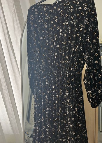 Siyah Piliseli Uzun Kollu Kadın Elbise - Görsel 3