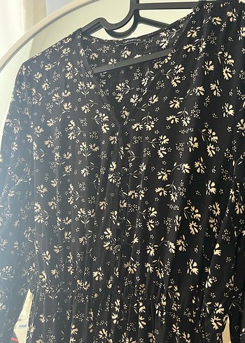 Siyah Piliseli Uzun Kollu Kadın Elbise - Görsel 2