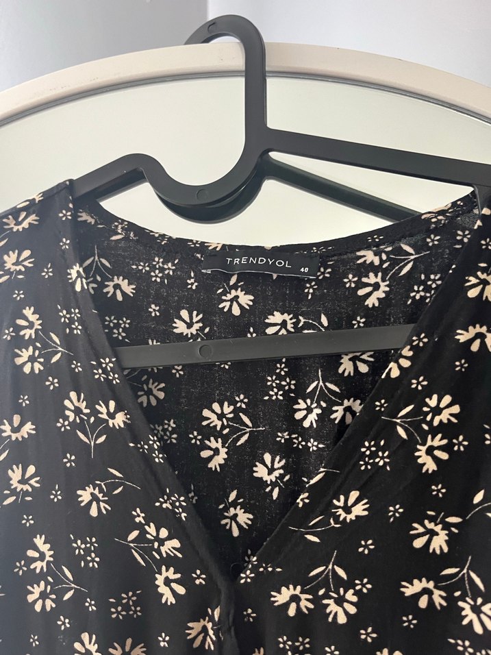 Siyah Piliseli Uzun Kollu Kadın Elbise - Görsel 5