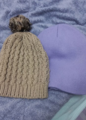 Bej Örgü Kadın Bere ikili - Görsel 2