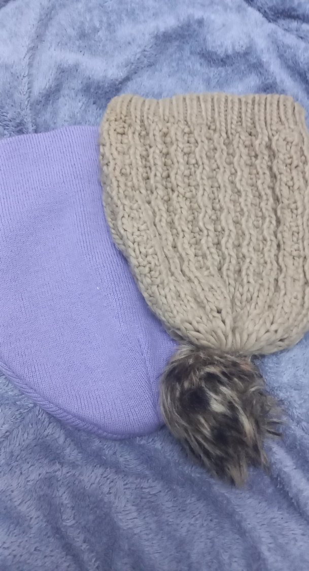 Bej Örgü Kadın Bere ikili - Görsel 3