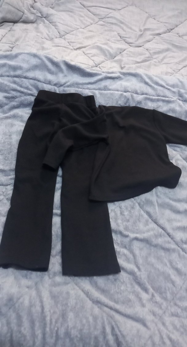 Düğmeli Siyah Kız Eşofman Takımı - Görsel 3