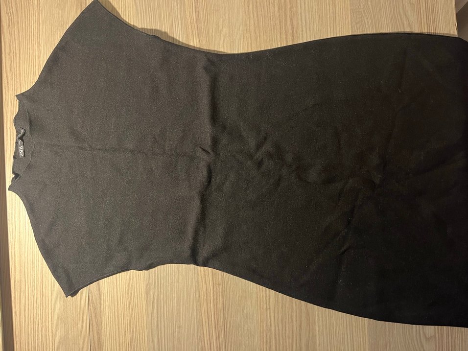 Zara Beyaz Mini Kolsuz Yüksek Yakalı Triko Elbise - Görsel 2