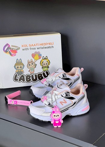 34 Beden Pembe Baskılı Kadın Spor Ayakkabı Velcro
