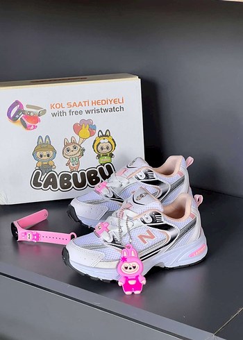 Pembe Baskılı Kadın Spor Ayakkabı Velcro