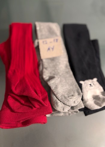 Marks & Spencer Gri Pamuk Kumaş Çocuk Külotlu Çorap 12-18 Ay