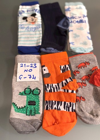 Çocuk Renkli Karakter Baskılı Çorap Seti - Görsel 2