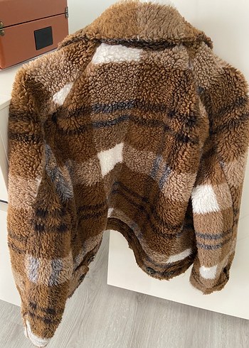 Kahverengi Peluş Kadın Ceket LTB - Görsel 6