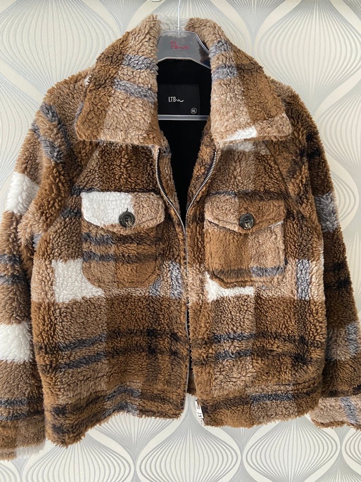 Kahverengi Peluş Kadın Ceket LTB - Görsel 2