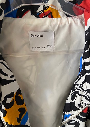 Renkli Baskılı Bershka crop ceket - Görsel 2