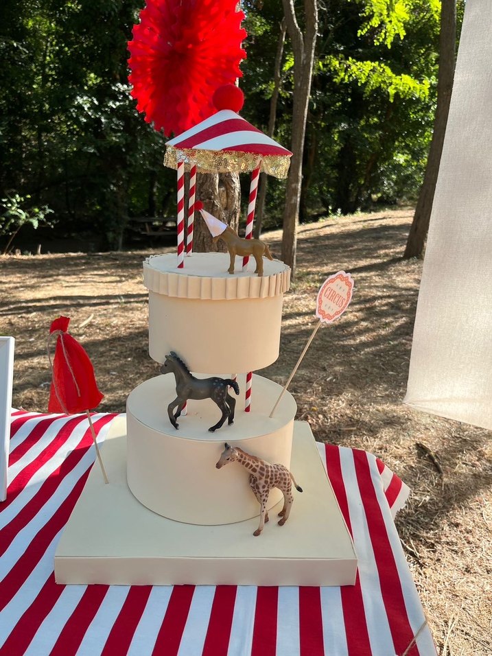 Kırmızı beyaz Atlı Karınca ve sirk Temalı Parti Dekoru - Görsel 2