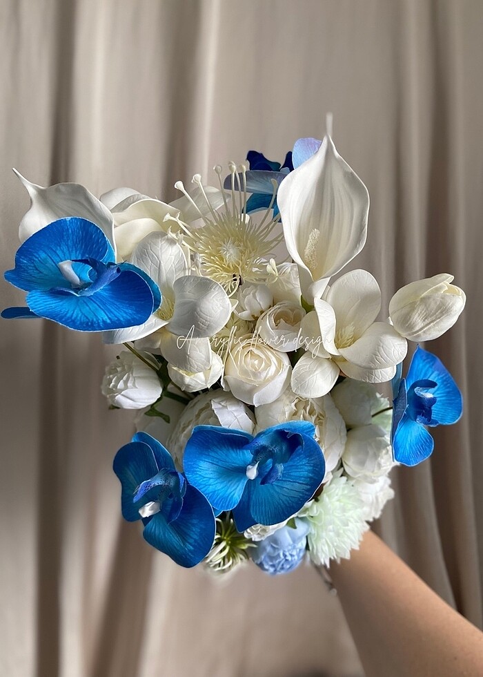 Mavi orkide gelin çiçeği - Görsel 3