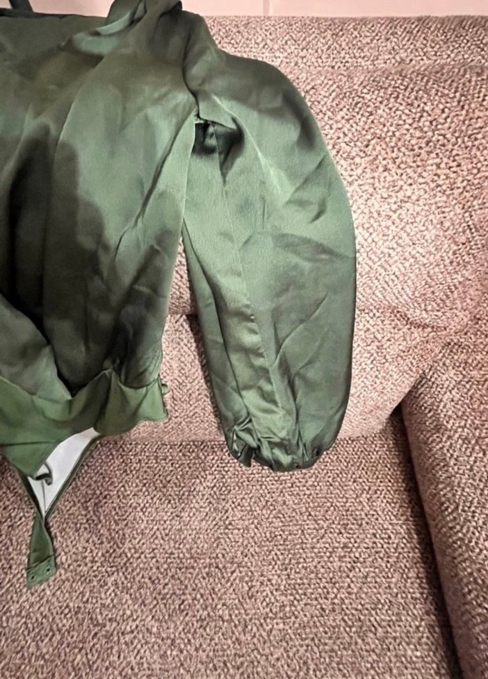 Uzun Kollu Gri Kadın Bornoz - Görsel 2