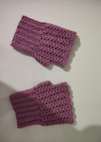 Mor Örgü Kadın Eldiven - Görsel 3