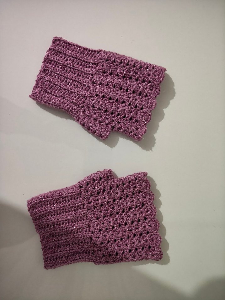 Mor Örgü Kadın Eldiven - Görsel 2