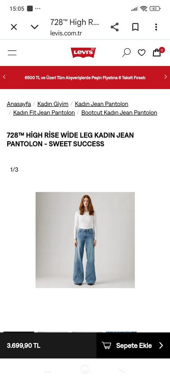 Levi's Mavi Denim Jean 30 — görsel 2/5